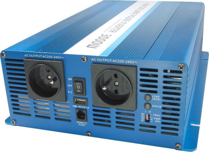 Menič napätia 24V/230V 3000W, CARSPA SK3000, čistá sínus. D.O.drôtové