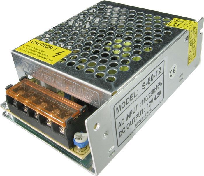 Priemyselný zdroj S-50-12, 12V=/50W spínaný