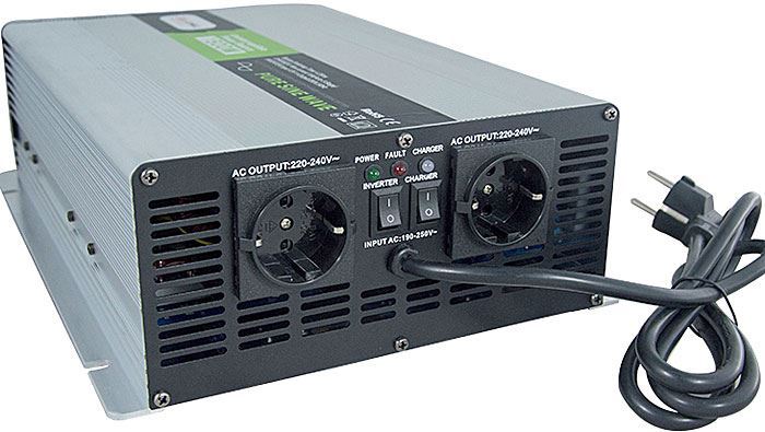 Menič napätia + UPS + nabíjač 12V/230V/2000W, Soluowill NPS2000, čistá sin.