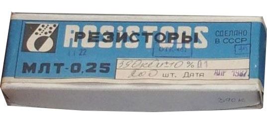 1M0 MLT-0,25, rezistor 0,25W, 5%, balenie 200ks
