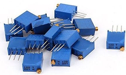 Sada viacotáčkových trimrov 3296W 50ohm-2Mohm, celkom 15ks