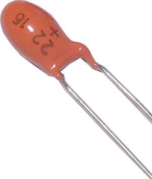 22u/10V TE132, tantalový kondenzátor RM=3mm