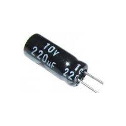 220u/10V 105° 5x11x2, 5mm, elektrolyt.kondenzátor radiálny