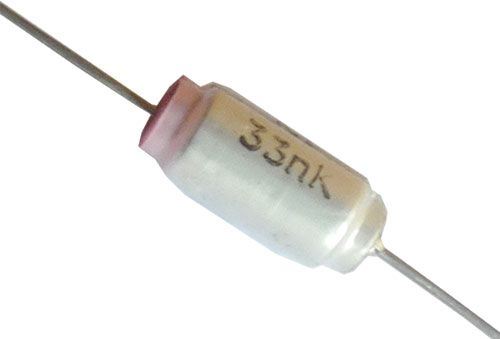 33n/160V TGL38159, zvitkový kondenzátor axiálny