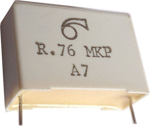 1u/250V MKP, zvitkový kondenzátor radiálny RM=28mm