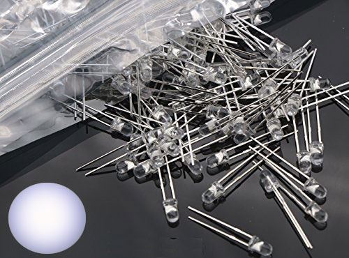 LED 3mm biela číra, balenie 100ks