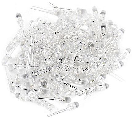 LED 5mm biela číra, balenie 100ks