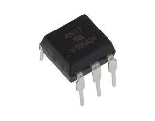 4N37 optočlen s tranzistorom, 5,3kV, CTR100% DIP6