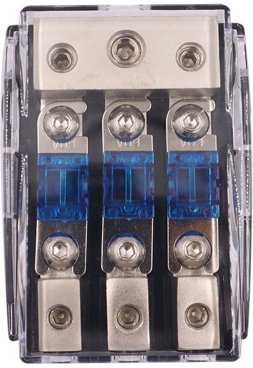 Distribučný blok pre 3 poistky MIDI alebo ANL MINI /poistkový držiak/