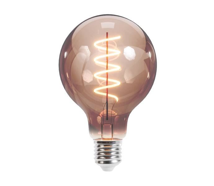 Žiarovka LED E27 Filament G95 230V/4W, teplá biela, dymová