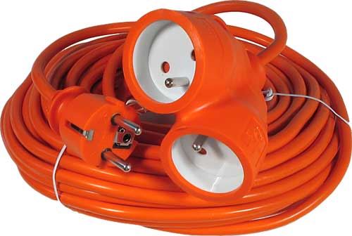 Predlžovací prívod 10m-2x16A, 3x1, 5mm2, 16A, oranž.
