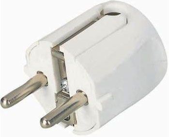 Vidlica 230V/10A biela, bočný vývod