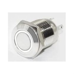 Vypínač stláčací OFF-ON 12mm 230VAC/3A 1P, biele presvet.12-24V