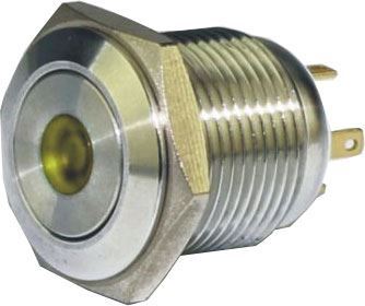 Tlačidlo OFF-(ON) GQ16F-10DM 250V/3A, žlté presvetlenie 12V