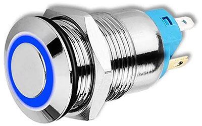 Tlačidlo OFF-(ON) 250V/2A, modré, presvetlenie 12-24V