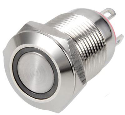 Tlačidlo OFF-(ON) 250V/2A, biele, presvetlenie 12-24V