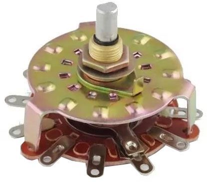 Prepínač otočný RBS-3, 1pólový, 12poloh, 250V/5A, hriadeľ 6mm