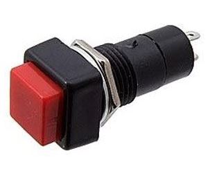 Vypínač stláčací PBS-12A, OFF-ON 1pol. 250V/1A červený
