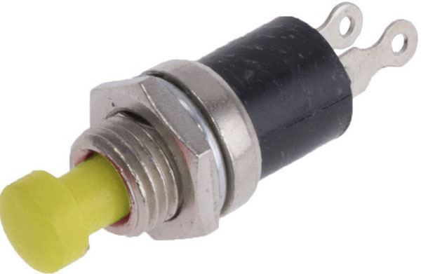 Tlačidlo PBS-10B, OFF-(ON) 1pol.250V/0,5A žlté