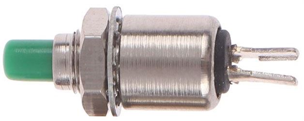 Tlačidlo DS-402, OFF-(ON) 1pol.125V/0,5A zelené