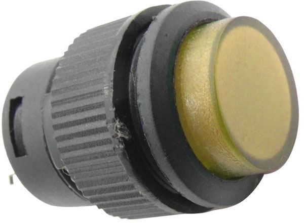 Vypínač stláčací R16-503AD 1pól. OFF-ON 250V/3A žlté presvetlené