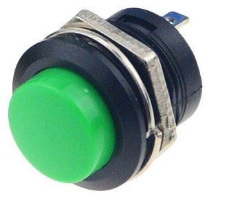 Tlačidlo R13-507 OFF-(ON) 250V/3A do otvoru 16mm zelenej