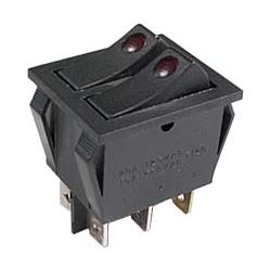 Vypínač kolískový IRS-2101E-1C, 2xOFF-ON 250V/15A, presvetlený