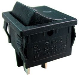 Vypínač kolískový MRS-201, OFF-ON 2pol.250V/3A čierny