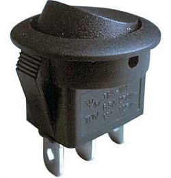 Prepínač kolískový RS102-8C, ON-ON 1pol.čierny 250V/6A