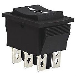 Tlačidlo kolískové KCD2-223, (ON)-OFF-(ON) 250V/10A 2P I-0-II