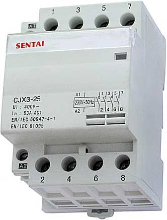 Stýkač CJX3-25 230V/25A 4P na DIN lištu