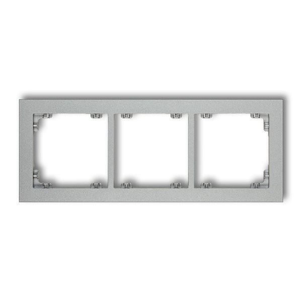 Rámček trojnásobný, strieborný metalicky, DECO Karlik
