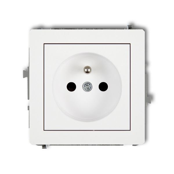 Zásuvka 250V/16A pod omietku, biela, DECO Karlik