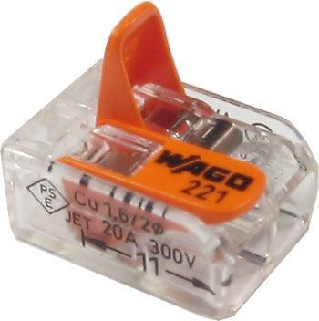Svorka Wago 221-412, 2x0,08-2,5(4) mm s páčkou, bezskrutková