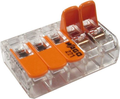 Svorka Wago 221-415, 5x0,14-4(4) mm s páčkou, bezskrutková