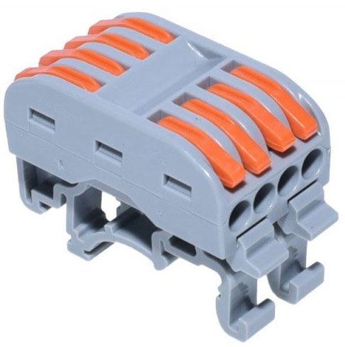 Rýchlospojka PCT-224D /KV223/ pre káble 0,08-4mm2 na DIN lištu