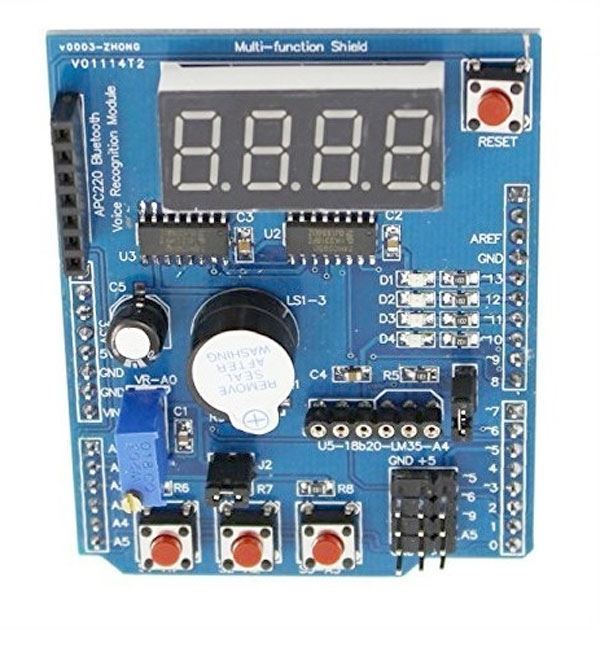 Výukový multifunkčný shield pre Arduino