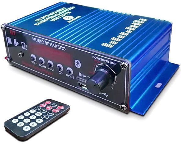Zosilňovač 2.0 2x18W s AUX IN, Bluetooth, USB, SD kartou a rádiom