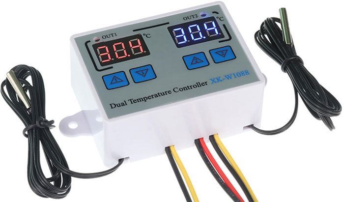 Digitálny termostat duálny XK-W1088, -50 až +110 ° C, napájanie 12V