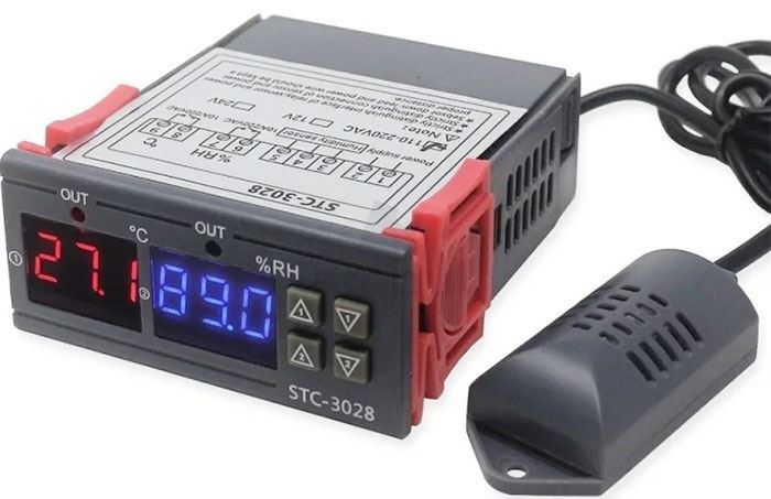 Digitálny termostat a hygrostat STC-3028, napájanie 230VAC