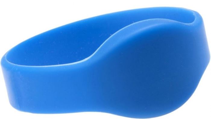 RFID prístupový čip 125kHz, silikónový náramok, modrý