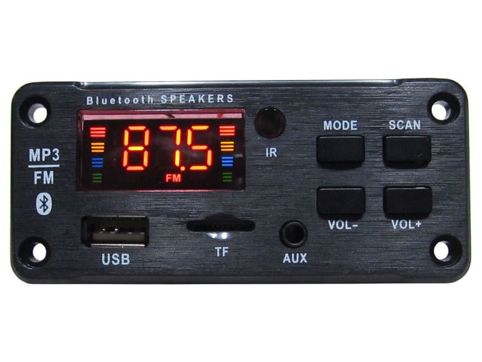 FM rádio, prehrávač MP3 s bluetooth 5.0, diaľkové ovládanie, napája. 5-14V