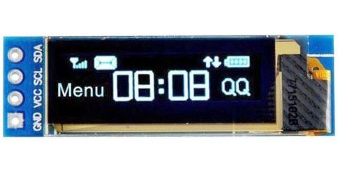 Displej OLED 0,91”, 128x32 znaky, IIC/I2C, 4piny, biely