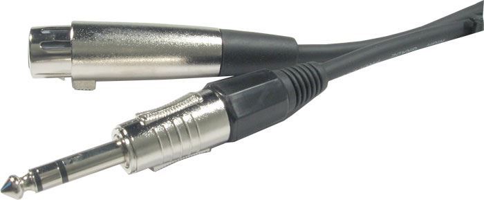 Kábel XLR 3P zdierka - Jack 6,3 stereo, 2m, OFC kábel 6mm