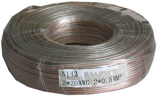 Dvojlinka 2x0,5mm2 CU, 20AWG, priehľadná, balenie 100m