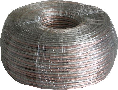 Dvojlinka 2x2mm2 CU, 14AWG, priehľadná, balenie 100m