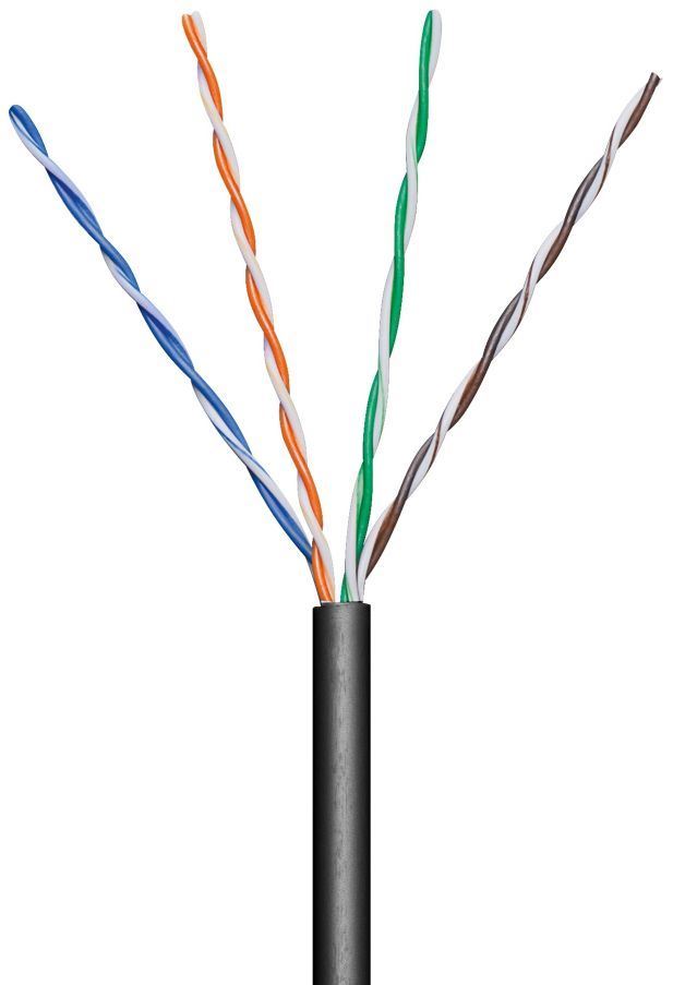 Kábel UTP Cat5e 4x2, AWG24, čierna, vonkajšie prevedenie