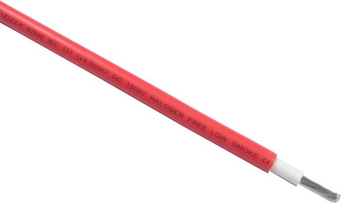Solárny kábel H1Z2Z2-K, 2,5mm2, 1500V, červený