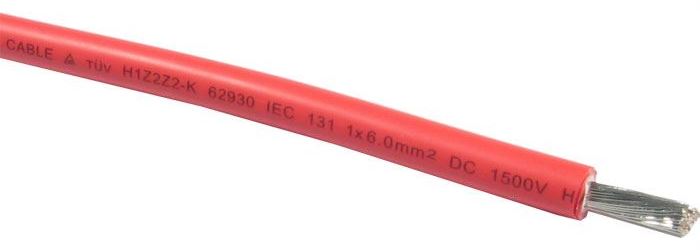 Solárny kábel H1Z2Z2-K, 10mm2, 1500V, červený
