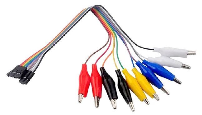Prepojovacie vodiče dupont 10pin, l=20cm, samica-krokosvorka